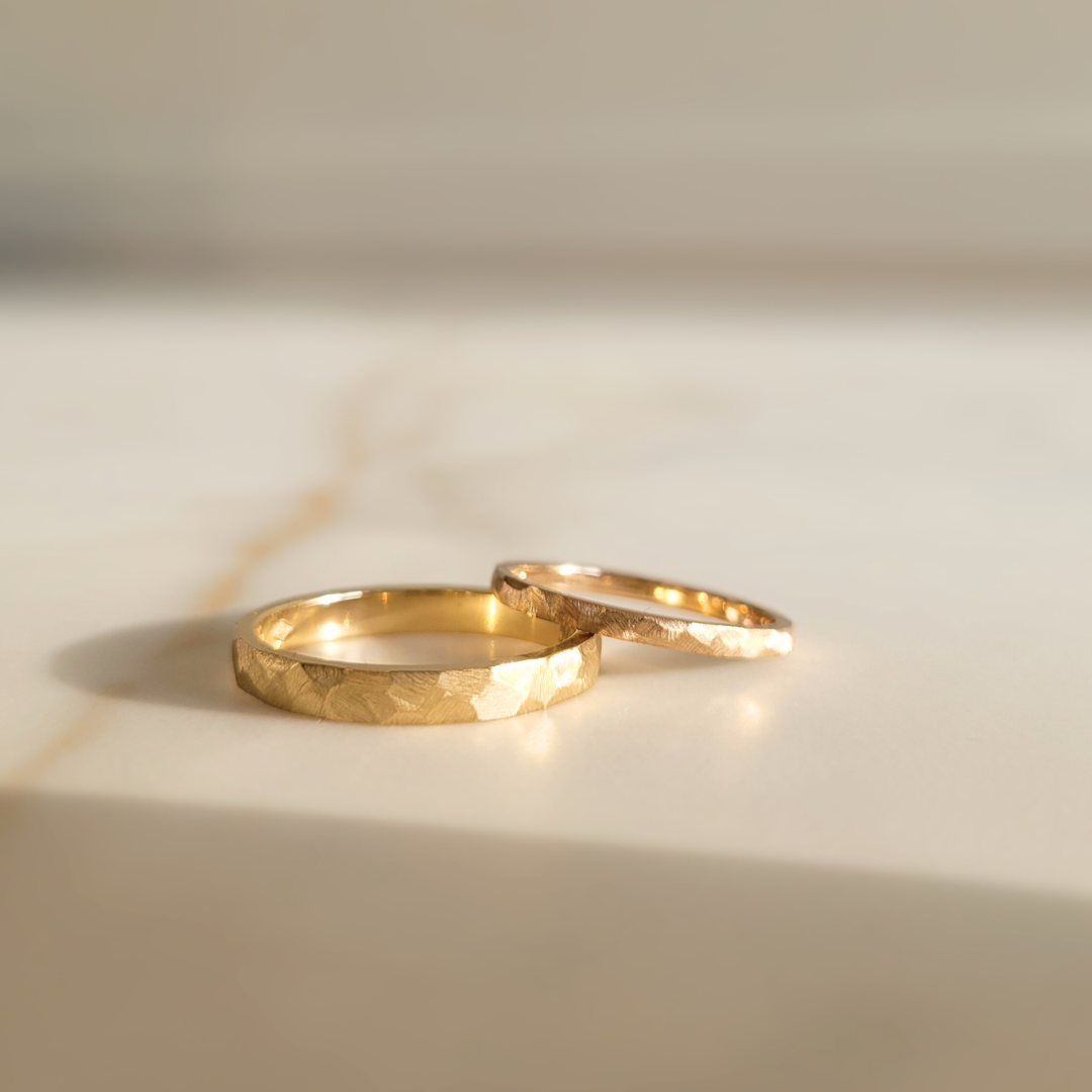 Bespoke Sculptured Gold Wedding Rings