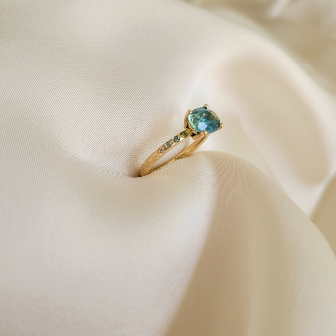 Bespoke Topaz and Diamond Gypsy Ring